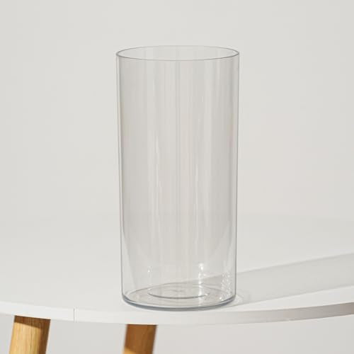 Flower Vase Acrylic Cylinder,7.86" Tall Clear Vase for Centerpieces,Wedding Decorative,Home Décor, Non Breakable Plastic, 3.94" x 7.86" Tall Round - Clear - size: Single - 3.94"x7.86"