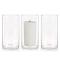 Set of 3 Glass Cylinder Vases,8 Inch Tall Clear Flower Vase,Decorative Floral Vase for Home Decor,Candle Holder,Wedding Centerpieces(4" W X 8" H) - size: 8 inches (H) x 4 inches (D)