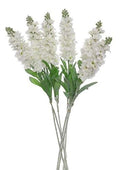 Set of 6 Stems 32" Artificial Antirrhinum Snapdragon Silk Flowers (White) - color: White