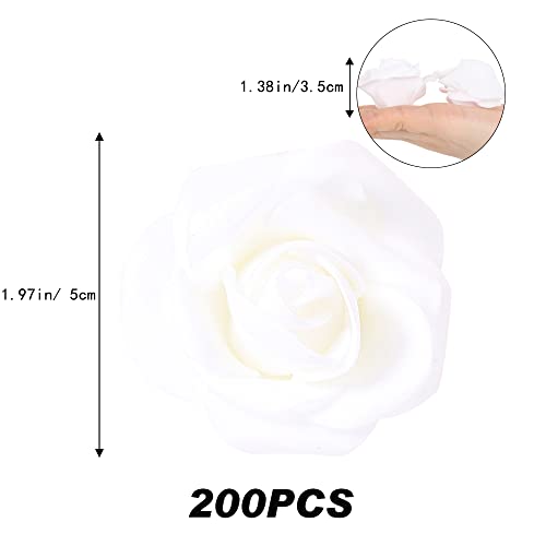Rose Flower Heads,200Pcs Foam Flowers 1.97in Foam Roses Black and White Fake Flower Heads for DIY Wedding Centerpieces Arrangements Home Decorations(Black and White) - color: Black&white