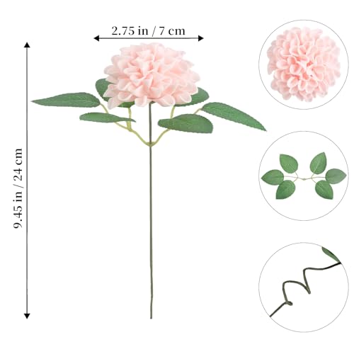 25Pcs Dahlia Artificial Flowers Real Looking Fake Blush Pink Flowers Faux Foam Roses with Stems for DIY Wedding Bouquets Cake Topper Party Home Decorations (Blush) - color: Blush