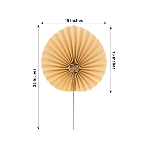 Efavormart 6 Pack 25 inch Natural Dried Tropical Palm Leaf Paper Fans, Handheld Folding Fans for Boho Farmhouse Wall Decor and Table Centerpieces - color: Type2
