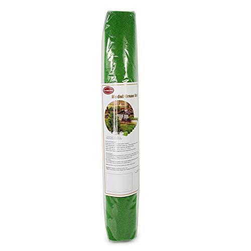 CP137 Artificial Model Grass Mat Trains Green 40x100cm or 15.7'' x 39'' for Decoration Craft Scenery Model DIY - color: Green