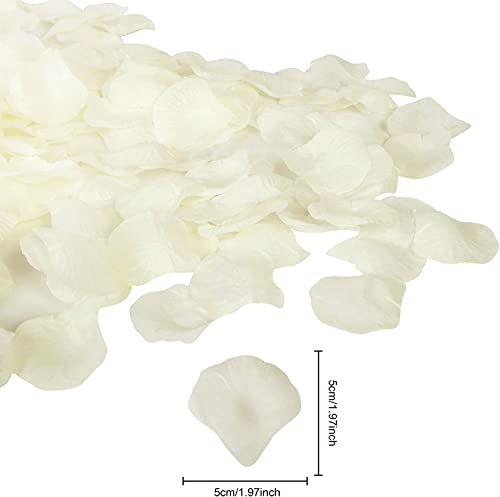 Ouddy Decor 5000 Pcs Rose Petals Artificial Flower for Valentine's Wedding Decor Romantic Night Event Anniversary Shower Engagement Party Home Mothers Day Decorations, Ivory - color: Ivory