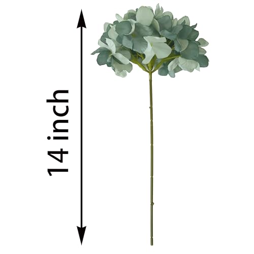 7.1''Fall Blue Hydrangea Artificial Flowers,10Pcs Artificial Silk Hydrangea Heads,81 Petals Faux Hydrangea Flowers Heads with Stems for Home Wedding Baby Shower Decor(Fall Blue) - color: Fall Blue