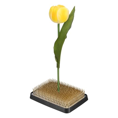 M METERXITY Flower Frog 3.78" x 2.76" Rectangle Copper Floral Arranger Pins Ikebana Holder W Rubber Base for Flower Arrangements/Craft Plant/Home Decor, Floral Kenzan Fixed Tool [1.1cm Pins] - size: 3.78" x 2.76"