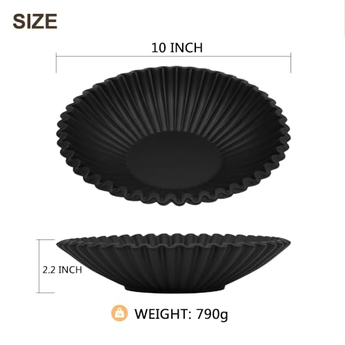 Resin Black Bowl Decorative for Home - Key and Purse Bowls for Entryway Table - color: Black, size: 10 inch