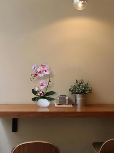 Forlaoers 17" White Fake Orchid in Vase Artificial Orchids That Look Real with Pot Artificial Flowers for Home Decor Indoor Office Bathroom Decoration Table Centerpieces - color: A8:white B Orchid With Vase
