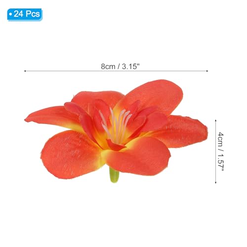 PATIKIL Artificial Orchid Petals, 24Pcs Faux Orchid Flower Head Fake Butterfly Flowers Crafts for Home Wedding Decoration, Dark Red - color: Dark Red
