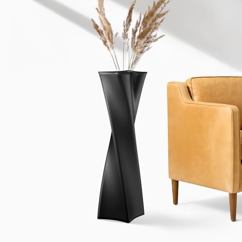 Black Tall Floor Vase 27.5in Resin Black Heart Shaped Vases Perfect for Dry or Faux Flowers Entryway Large Decorative Standing Vase for Living Room Home Corner Indoor Office - color: Black, size: 27.5 IN