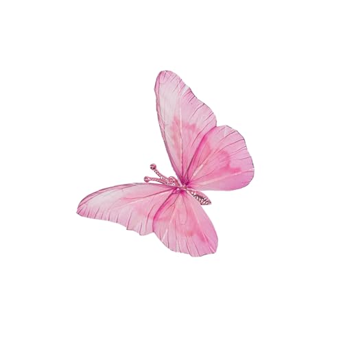Cartanfill- Artificial Feather Simulation Butterfly Party Decoration Set, a Set of 12 Pieces with Clips, Used for Home Decoration in 12 Colors.… (T Clip) - color: T Clip