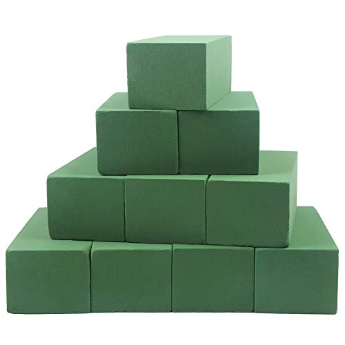 CCINEE Floral Foam Bricks,Florist Foam Green Wet Blocks Supplies for Flower Arrangement DIY Craft,Pack of 10