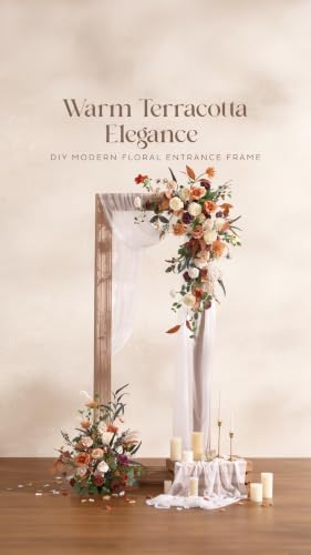 Ling's moment Artificial Wedding Flowers Combo, Fake Greenery Box for DIY Bouquets Centerpieces Decorations Foam Rose Dahlia Kit with Stems for Party Home Decor, Burgundy & Burnt Orange, Deluxe Combo - color: Burgundy & Burnt Orange, size: Deluxe