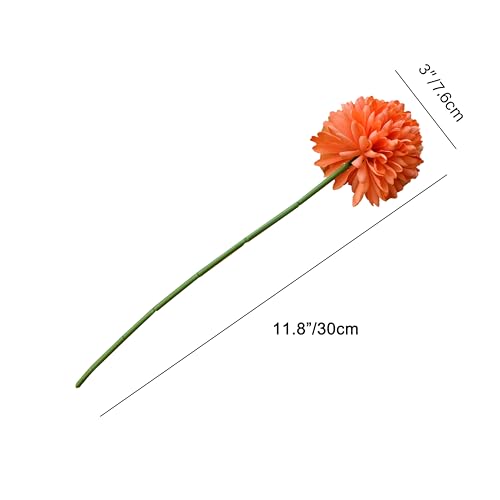 Mandy's 12pcs Artificial Coral Chrysanthemum | 11.8 inch Artificial Mums Flowers for Home Table Centerpiece Summer Decor Silk Flowers for Porch Patio and Wedding - color: Coral