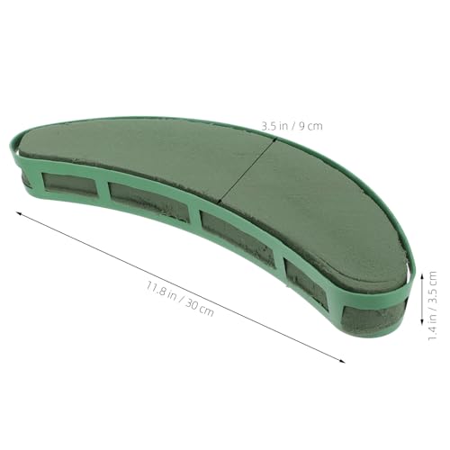 Floral Foam for Flower Arrangements 11.8 Inch Green Crescent Shaped Absorbent Foam Block Tray for Wedding Centerpiece and Event Decoration