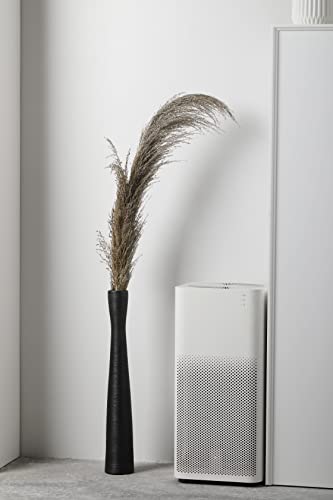 AETVRNI Black Vase,20"Tall Ceramic Floor Vase for Pampas Grass Dried Flower | Modern Minimalist Textured Vase for Faux Stems or Branches,Skinny Matt Vase for Fireplace,Table,Porch,Home Office Decor - color: Black 50cm