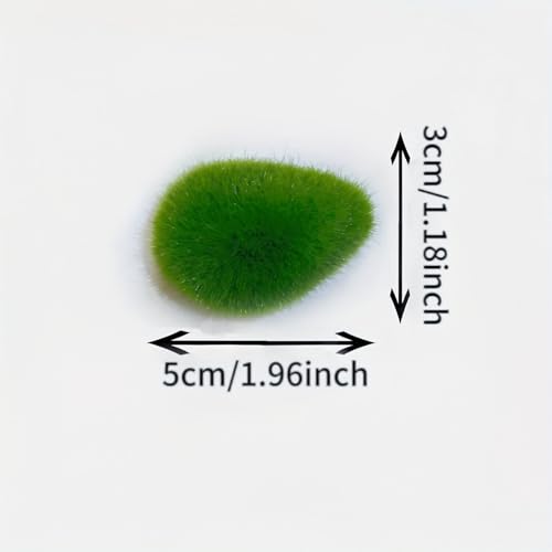 5 PCS Artificial Moss Rocks Decor - Green Moss-Covered Fake Stones | for Floral Arrangements/Gardens/Crafting