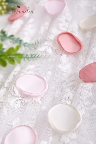 Serwalin 300Pcs Silk Rose Petals Flower Petals for Weddings Blush Pink Petals Fake Petals for Proposal Aisle Flower Girl Basket Bridal Shower Table Decor (3 Color Mixes) - color: Blush Pink, size: 300pcs