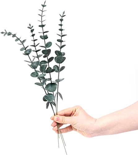 36pcs Eucalyptus Stems Artificial Eucalyptus Leaves Fake Greenery Branches Stems Faux Eucalyptuses Wedding Bouquet (Gteen) - color: Gteen