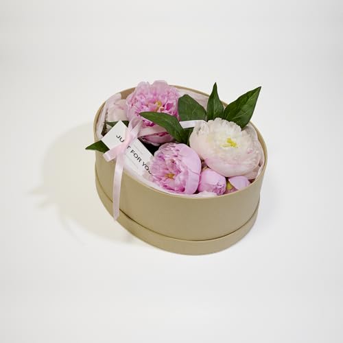 Peonies Artificial Flowers, Silk Pink Peony 2 Bouquets for Wedding, Faux Peony Flowers, Real Touch Peonies,Silk Flower Bouquet Peony Gift Box (Pink)