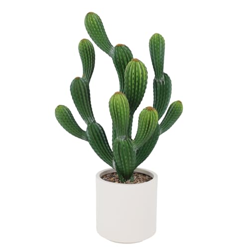 Artificial Cactus Plant, Tall UV Resistant Faux Cactus Plant, Realistic Texture Tall Fake Plant, Faux Desert Cacti Potted Plant with Planter for Indoor Outdoor Decoration - color: 25p0350