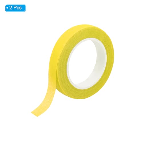 PATIKIL Floral Tape 1/2" x 30 Yard / 12mm x 30m, 2 Pack Flower Wrap Adhesive Tape for Bouquet Stem Wrapping, Yellow - color: Yellow