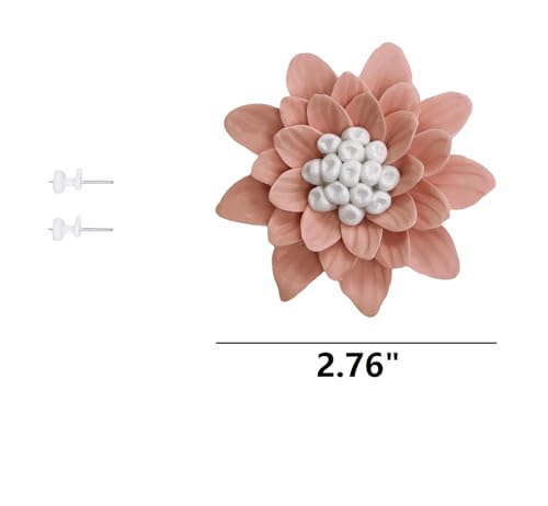 Ceramic Flower Wall Art, Artificial Flower Wall Sculpture，Handcrafted 3D Hanging Porcelain Flowers ,3D Wall Hanging Decor ,Porcelain Flower Wall Décor for Home，Hallway，Kitchen，Office (Orange,Marguerite, 2.76") - color: Orange,Marguerite, size: 2.76"