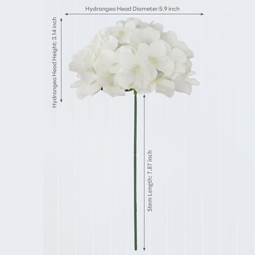 40 PCS Ivory Silk Hydrangea Flowers, Detachable Heads + 8-Inch Wired Stems, Full 6 Inch Faux Hydrangea Heads for Wedding Centerpieces, Arches, Bridal Bouquets & Pollen-Free Decor - color: Ivory(no Accessories)