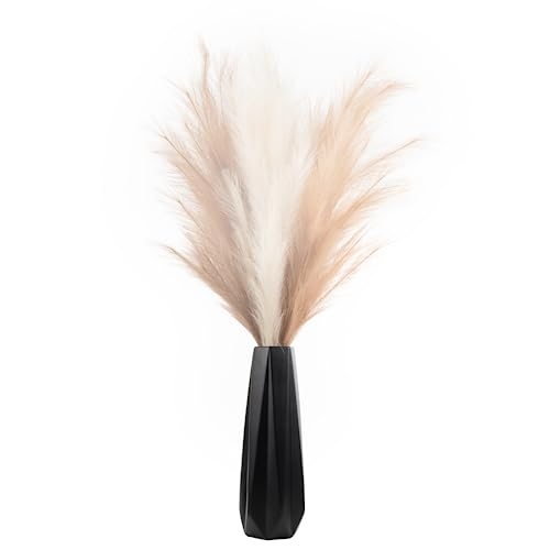 Pampas Grass Decor Tall, 43"/110cm Faux Pampas Grass 6 Stems Large Pompass Grass Branches Tall Bulk Boho Flower Arrangement for Home Room Wedding Party Decor - color: Beige& Light Curry& Brown Curry