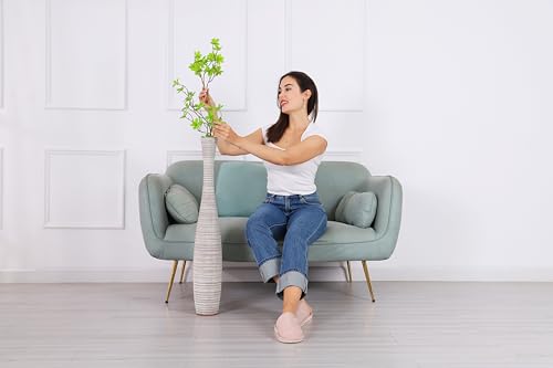 Leewadee Decorative Tall Floor Vase for Living Room Decor, 34 inches, White Wash, Resin - color: White Wash, size: 34 inches