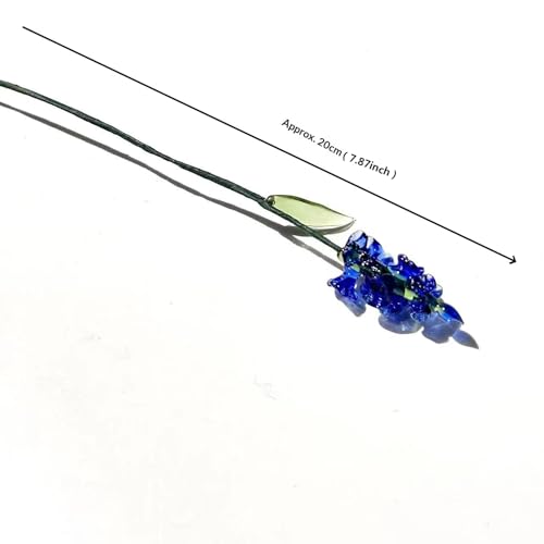 Handmade Glass Birth Month Flower, Bendable Wire Stem, French Pastoral Desktop Decor, Birthday Gift for Mom Women, Home Office Vase (May – Lily of the Valley (Handmade Glass Birth Month Flower))