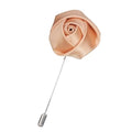 Flairs New York Gentleman's Essentials Premium Handmade Flower Lapel Pin Boutonniere - color: Champagne Gold [Rose Bud]