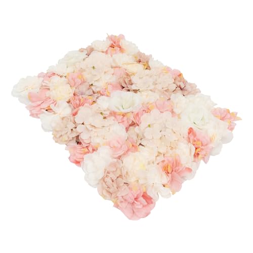 DNYSYSJ Flower Wall 20PCS 23.62" x 15.75" x 0.79" Autumn Pink Orange Hydrangea Artificial Rose Flowers Panel Silk Fabric Wall Mat for Garden Patio Wedding Stage Indoor Outdoor Decor - color: Autumn Pink Orange, size: 20 pieces