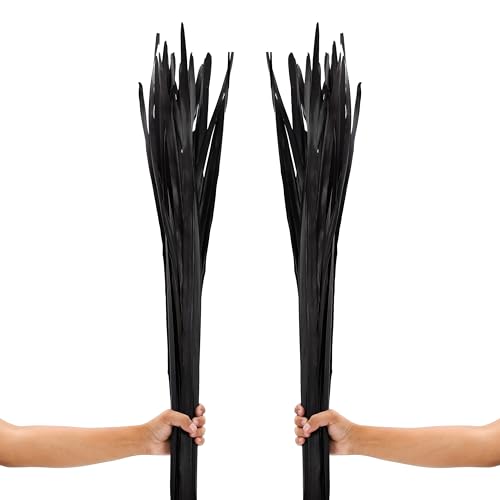 Leewadee Tall Vase Filler, Dried Palm Leaves – 2 Bunches of Colored Decor for Floor Vases, Naturally Dried Arrangements for Vintage Or Modern House Decor, 45 inches, Black Brown - color: Black Brown, style: Palm Leaf
