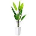 5.64 FT Artificial Paradise Bird Tree in Pot, Decorative Evergreen Faux Bird of Paradise Plant, Fake Tropical Traveler's Palm Tree, Indoor House Plants for Living Room Porch Entryway Office - size: 5ft 8in