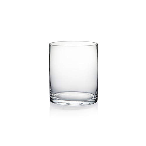 WGV Cylinder Vase, Diameter 5", Height 6", Clear Glass Floral Planter Container, Floating Candle Holder for Wedding Party Event Home Office Decor, 1 Piece - size: 5"x6"H CL