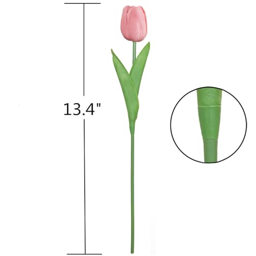 Artificial Tulips 12Pcs Real Touch Fake Tulips PU Flower Arrangement Bouquets for Home Party Decoration (Colorful) - color: Colorful