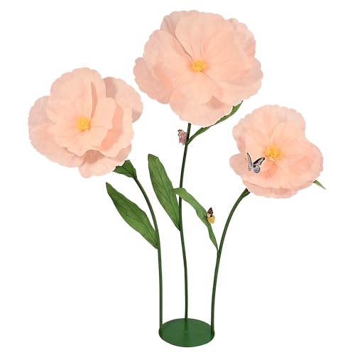 5.8 Ft Giant Artificial Flowers,Large Paper Flower,Huge Poppy Flowers Decoration for Wedding,Hotel,Office,Window Display and Home Farmhouse Decor(Champagne) - color: Light Chanpagne