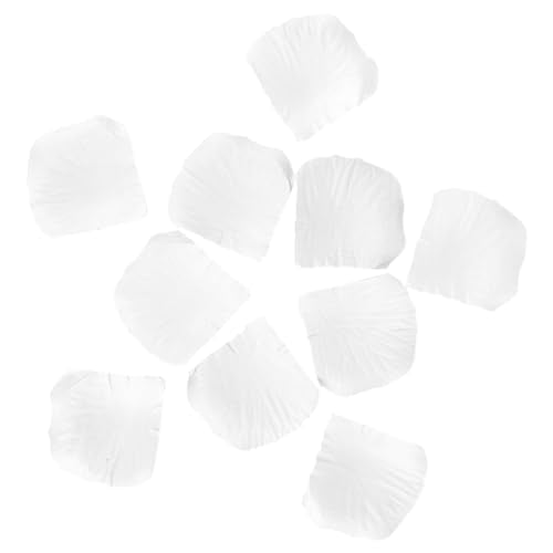 500 Pcs Exquisite White Rose Petals, Emulation Silk Rose Petals, Artificial Flower Petal for Romantic Nights, Weddings, Events, and Valentine's Day Deco (White) - color: White