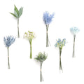 Ling's moment Artificial Greenery Stems Box Set, 55pcs with 8 Kinds of Faux Greenery Picks for DIY Bridal Bouquets Wedding Floral Arrangement Table Centerpieces, Navy & Cream - color: Blu-navy & Cream