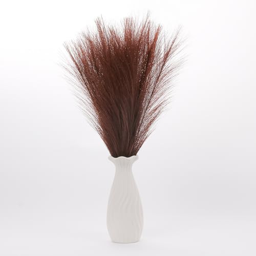 Faux Pampas Grass Decor ， 21.7 Inch Artificial Pampas Grass Dark Coffee Reed Grass, Vase Filler for Home Decor, Room, Bathroom, Wedding, Table Centerpiece - 20PCS - color: Dark Coffee
