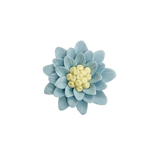 Ceramic Flower Wall Art, Artificial Flower Wall Sculpture，Handcrafted 3D Hanging Porcelain Flowers ,3D Wall Hanging Decor ,Porcelain Flower Wall Décor for Home，Hallway，Kitchen，Office (Blue,Marguerite, 2.76") - color: Blue,Marguerite, size: 2.76"