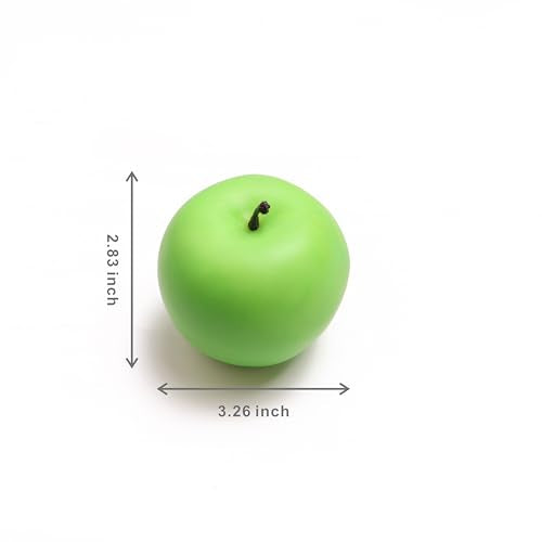6PCS Green Artificial Fruit, Foamed Plastic Apples, Decorative Fruits and Green Apples are Very Suitable for Counters, Glass Jars, Dining Tables, Thanksgiving and Christmas Home Decorations - color: Green Apples