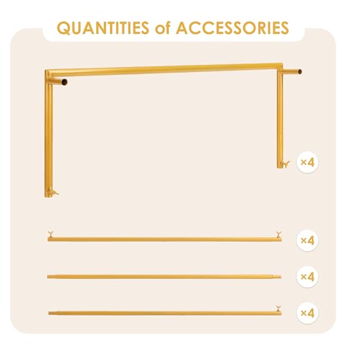 4.95 * 6.56 FT Backdrop Frame Stand, Wedding Decor Metal Arbor Flower Stand, Balloon Arch Backdrop, Golden - size: Double Rectangle