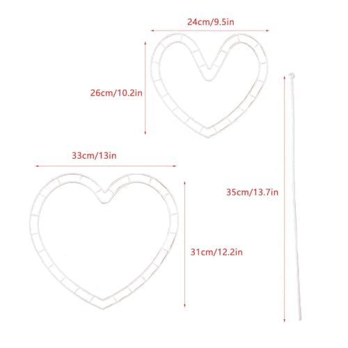 ArrErr 6 Set Flower Bouquet Shaper Heart Shape Floral Cage Rose Stem Holder Flower Arrangement Stand for Fresh Roses Her Gift Birthday Girlfriend Valentines Mothers Day Anniversary Wedding Flowers