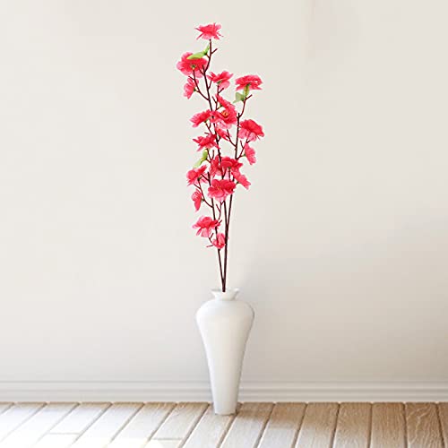 10PCS Artificial Cherry Blossom Branches Silk Spring Peach Blossom Fake Flowers Arrangements for Home Wedding Decoration (Rose) - color: Rose