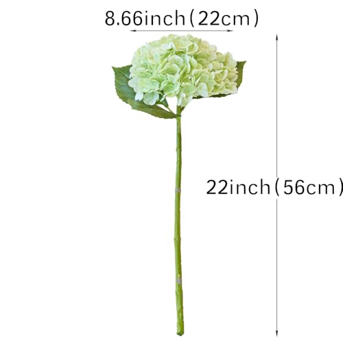22" Large Real Soft Touch Artificial Hydrangea Flowers Bouquet Latex Hydrangeas for Wedding, Home, Office, Bridal Party Decoration Garden Office Room Table Centerpieces 2 Green 2 Light Green - color: 2pcs Green 2pcs Light Green