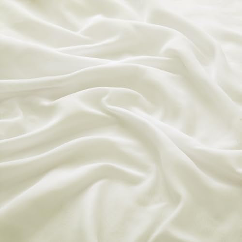 VACVELT Wedding Arch Draping Fabric, Ivory Chiffon, 2 Panels Sheer Drapes, 30 Inch x 20ft Chiffon Backdrop Curtain, Outdoor Sheer Drapery for Ceremony Party Ceiling - color: Ivory, size: 2 Panels