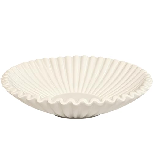 Beige Large Decorative Bowl for Home Decor - Artificial Resin Purse Bowls - color: Beige, size: 10 inch