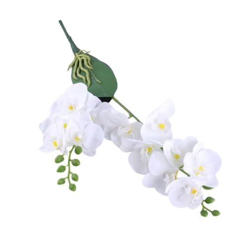 Corkwaw 50 Pcs Orchid Petals Artificial Decorations Orchids Heads Flowers Faux Silk Phalaenopsis Butterfly Flower Heads for Handmade DIY Home Wedding Party Decoration (White) - color: White